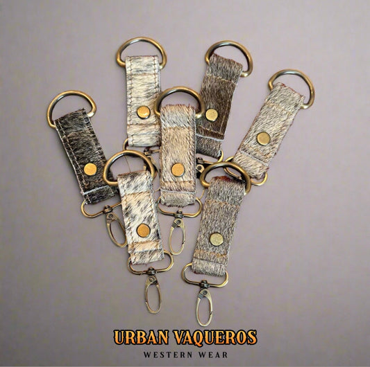 Assorted Western Hairon Cowhide Keychain & Leather Key Holder