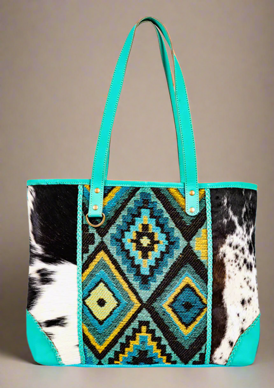Tonga Ridge Medium Tote Bag-Turquoise
