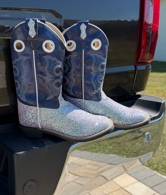Old West Sparkling Purple Girls Boots