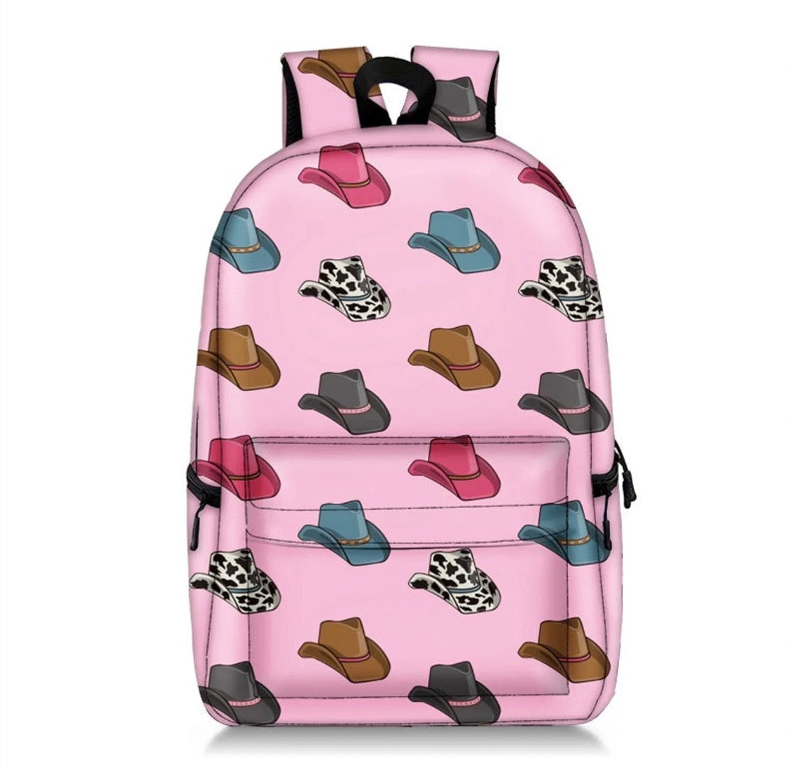 Pink Western Cowgirl Hats Backpack