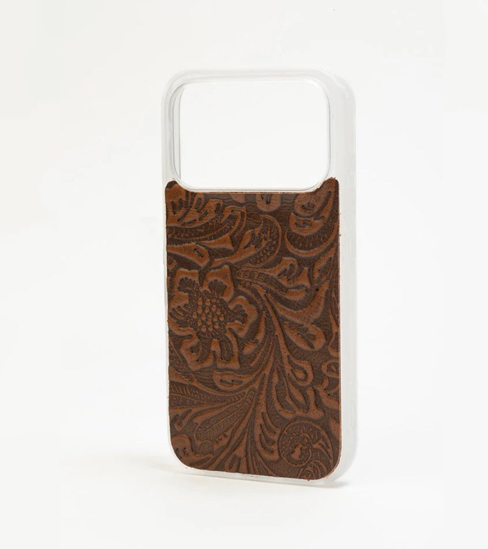 TIMBER CUT EMBOSSED LEATHER IPHONE 17 PRO MOBILE CASE
