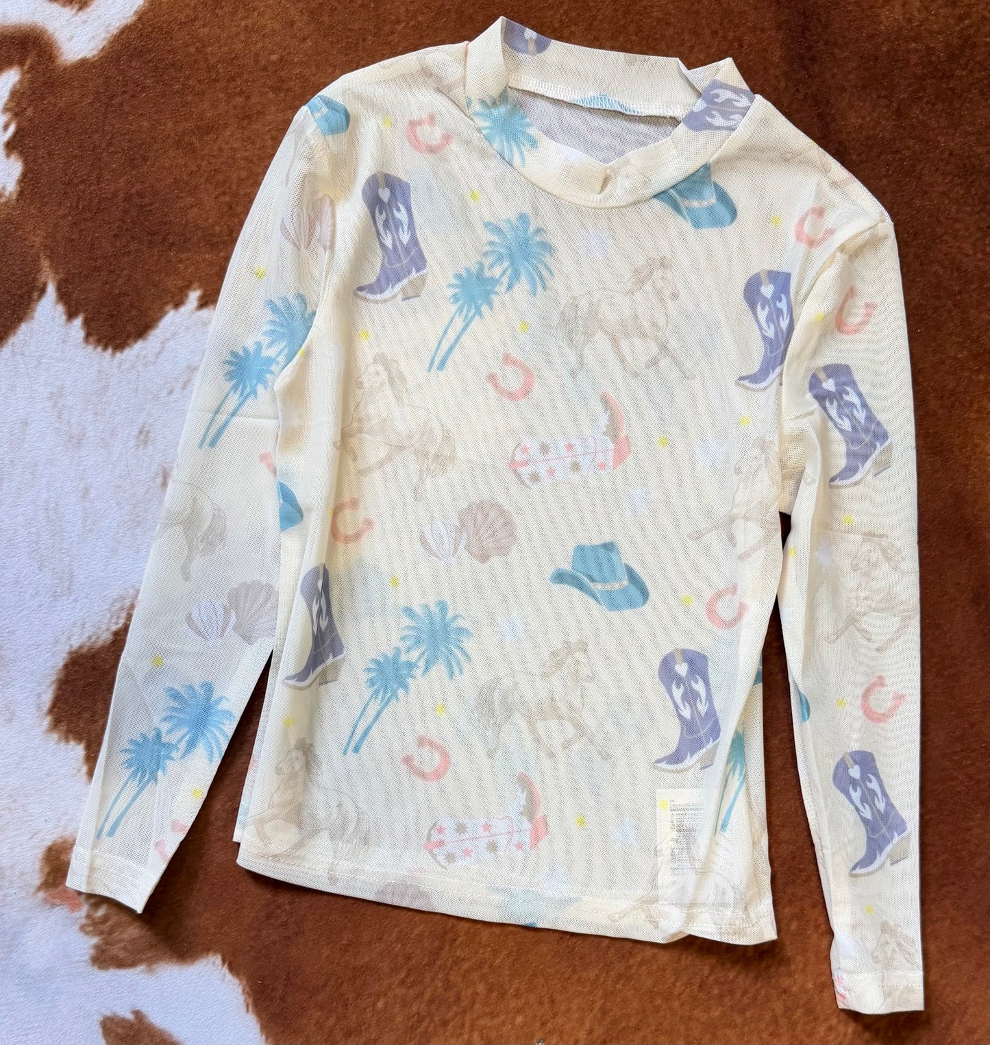 Girl’s Coastal Cowgirl Sheer Mesh Top