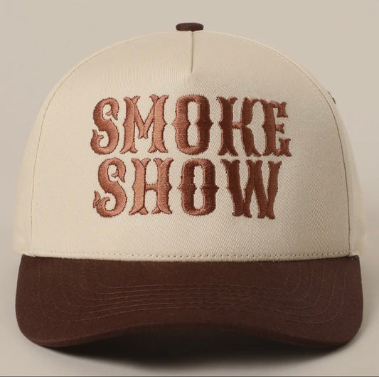 Smoke Show Typographic Embroidery Baseball Cap