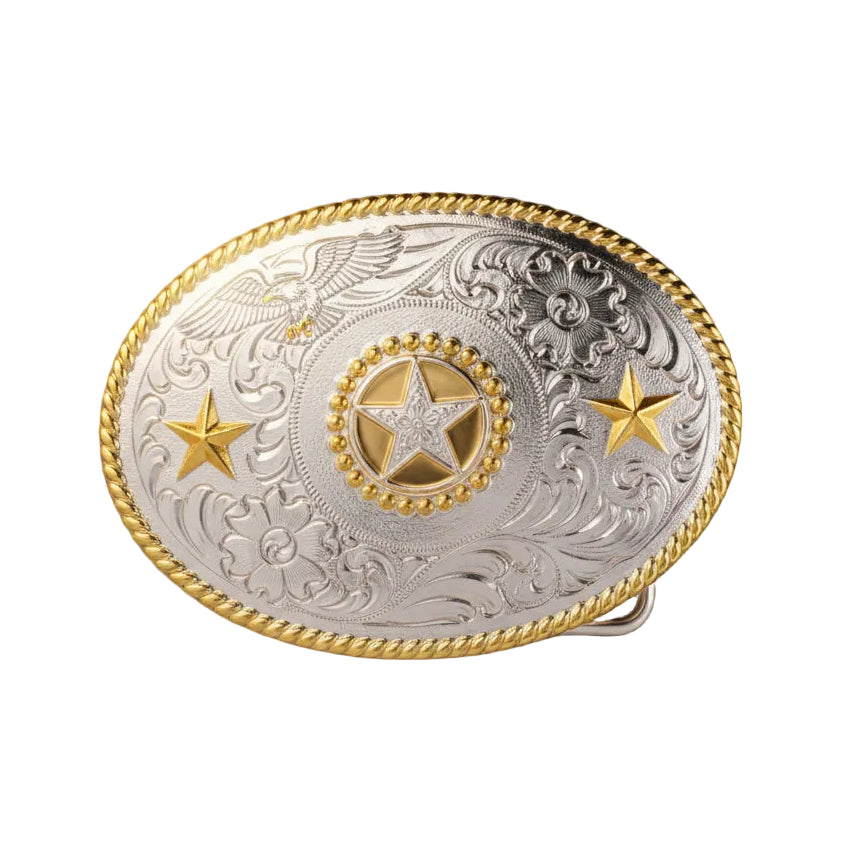 Nocona Men's Texas Star Gold and Silver Tone Belt Buckle