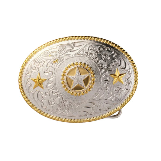 Nocona Men's Texas Star Gold and Silver Tone Belt Buckle