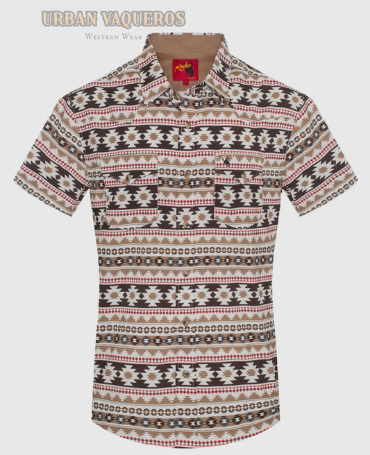 Men's Western Aztec Short Sleeve Shirt