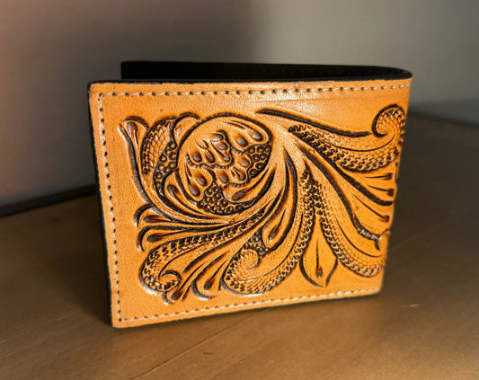 Cards Tooled Leather Men'S Wallet