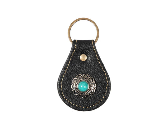 Concho Leather Keychain Fob