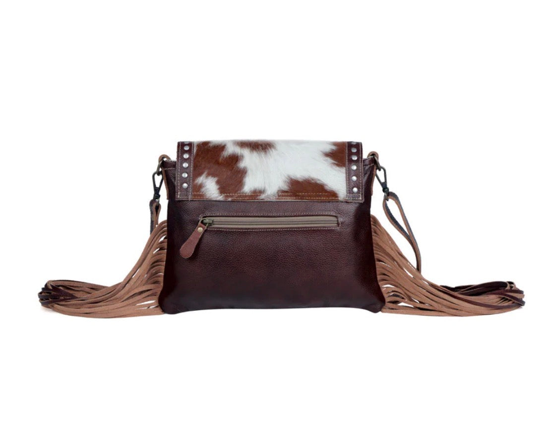 Carved Blossoms Leather & Hairon Bag
