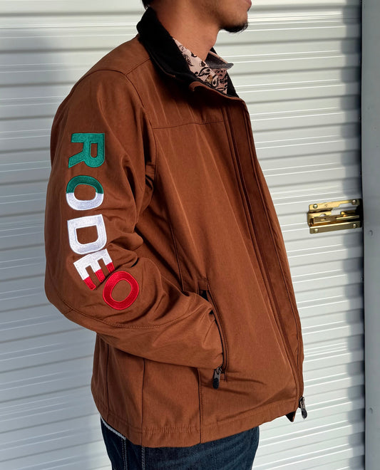 Rodeo Clothing Co. Men's Soft Shell Bonded Jacket -COGNAC MEX