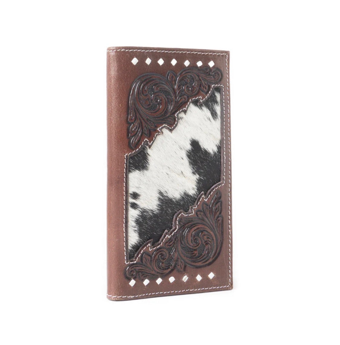 Blackhoof Handtooled Hairon Wallet In Midnight Smoke