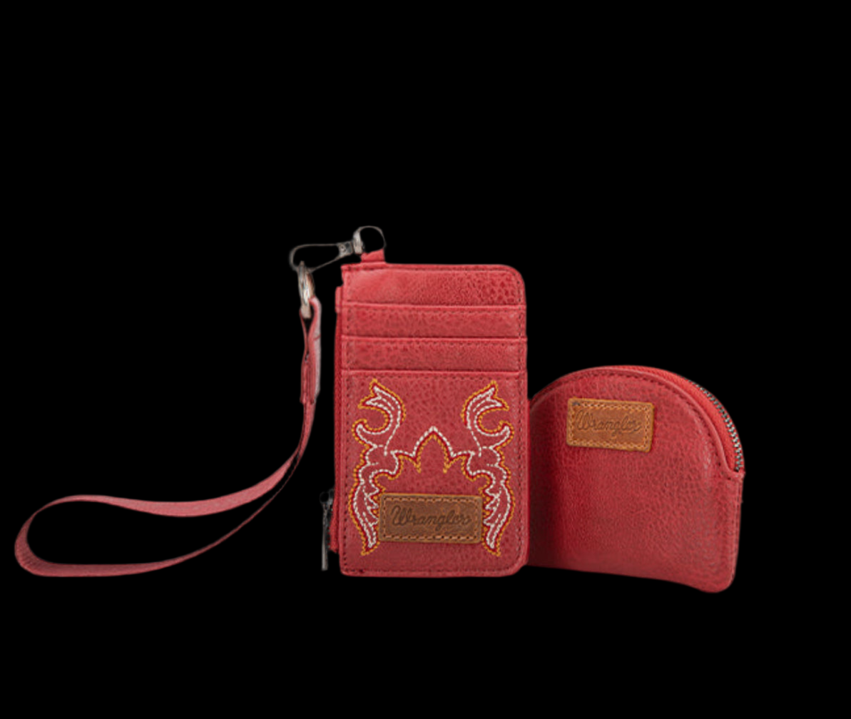 Wrangler Boot Scroll Pouch Wristlet-Red