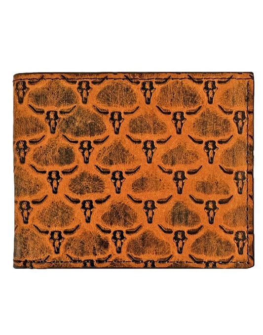 ROPER MEN'S STEER HEADS EMBOSS BIFOLD WALLET