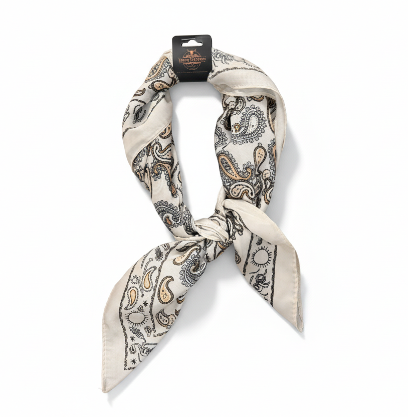 Western Paisley Off White Scarf