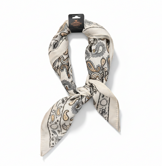 Western Paisley Off White Scarf