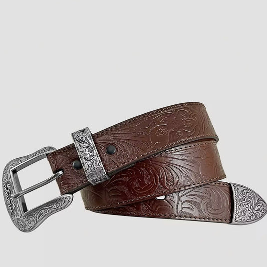 Women’s Wrangler Floral Embossed Leather Belt