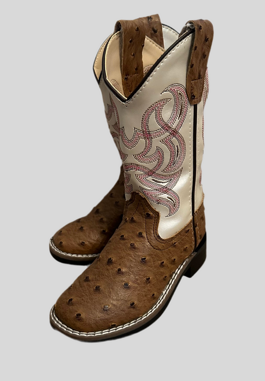Old West Boys Ostrich Boots