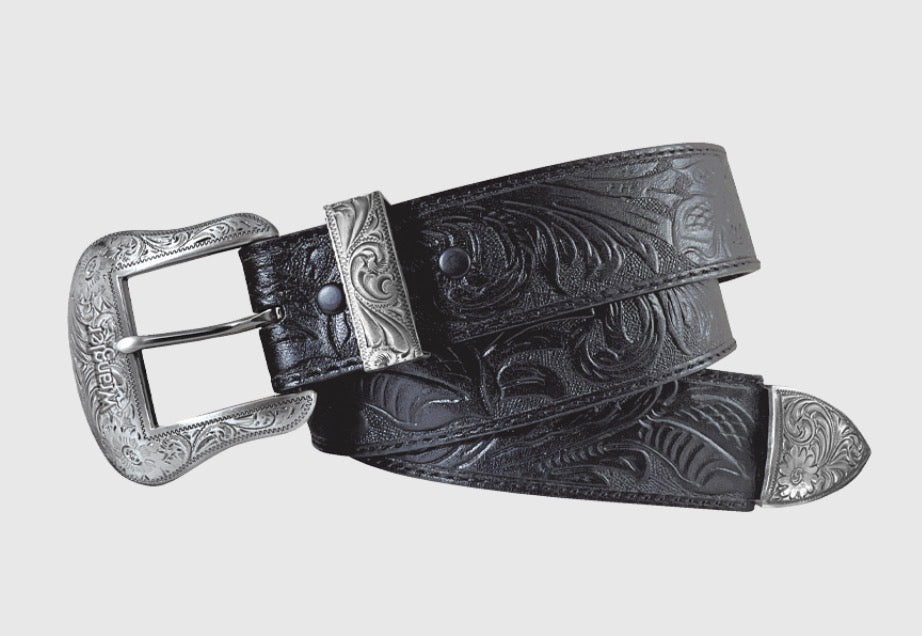 Women’s Wrangler Floral Embossed Leather Belt