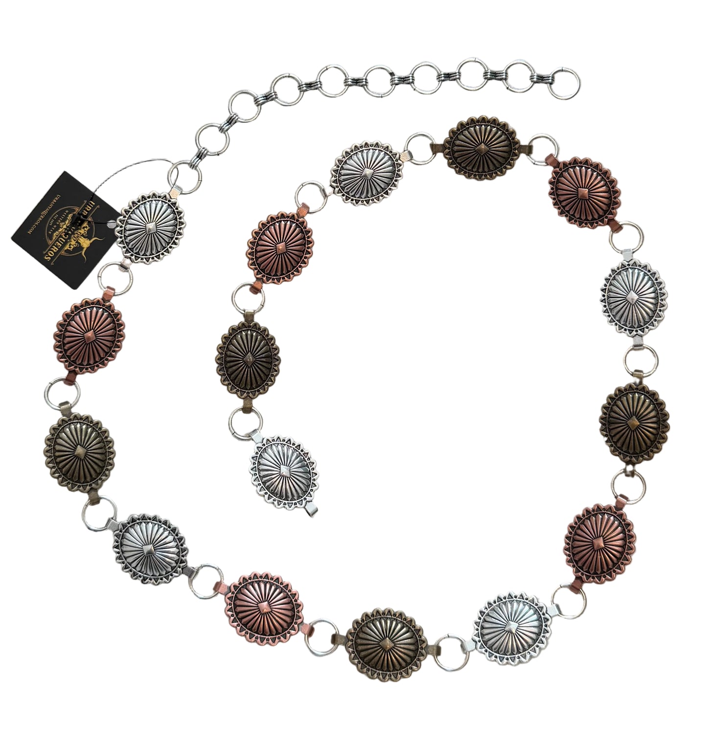 Western Small Oval Three
Color Concho Belt