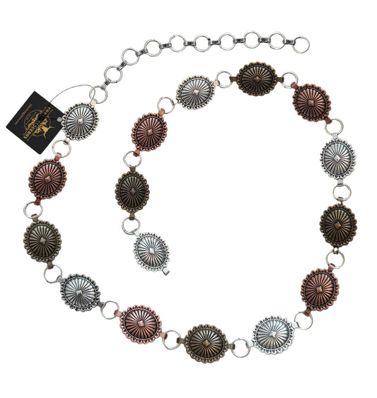 Western Small Oval Three
Color Concho Belt