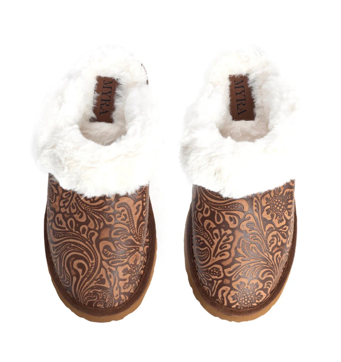 Classic Tooled Leather Slippers