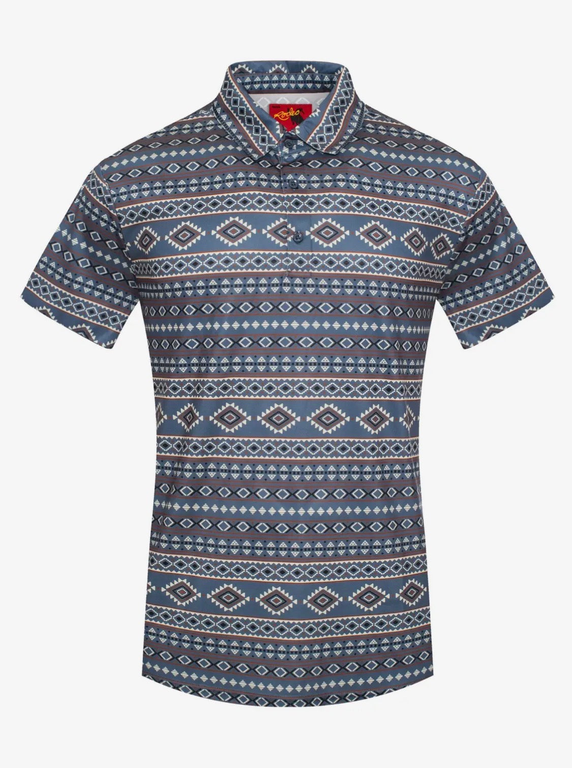 Men's Short Sleeve Printed Western Polo Shirt