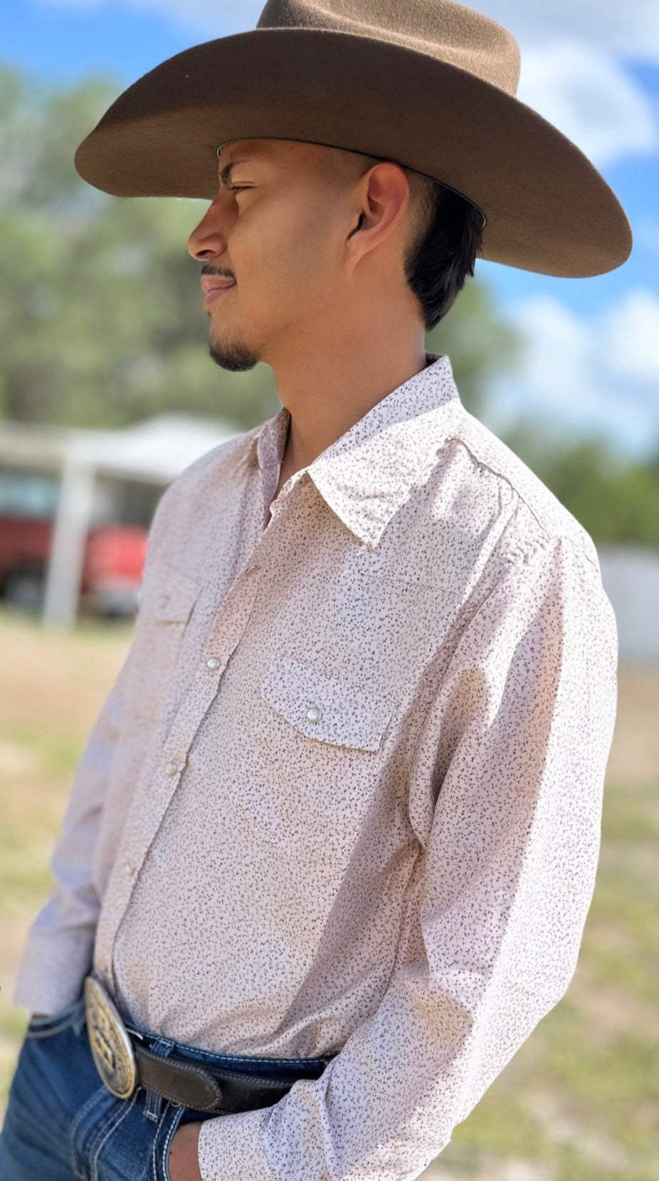 Men’s Western Pearl Snap-Caballero Beige