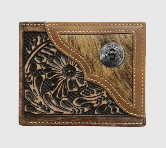 Stetson HAIR-ON-HIDE CONCHO BI-FOLD WALLET