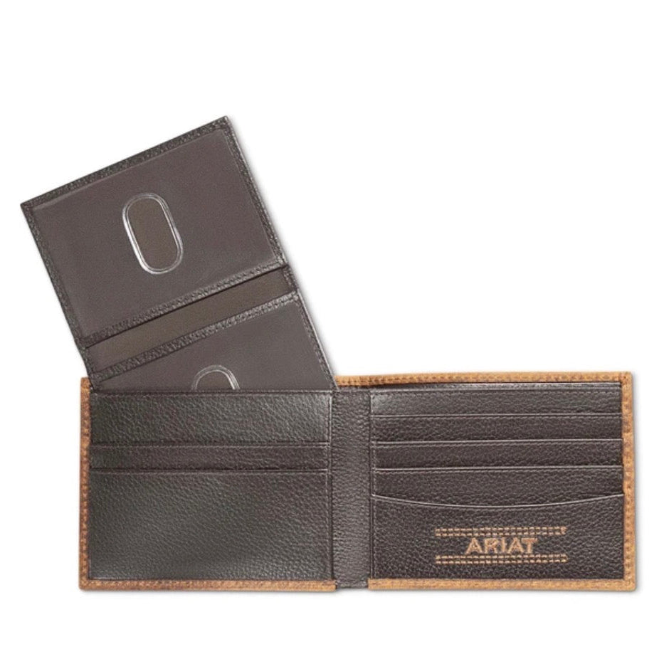 ARIAT BIFOLD CALF HAIR PATCH BROWN-WALLET