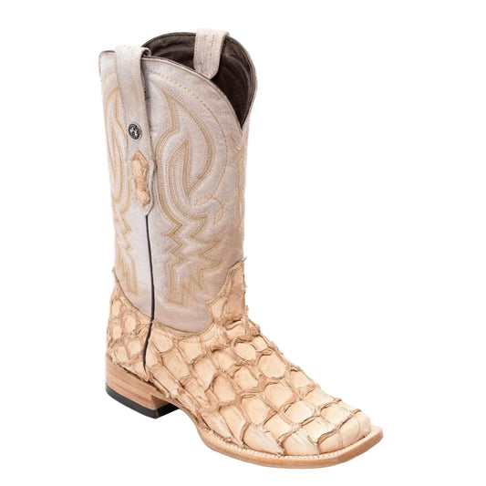 TANNER MARK MEN'S EXOTIC LEATHER MONSTER FISH SAND GLUED BOOTS