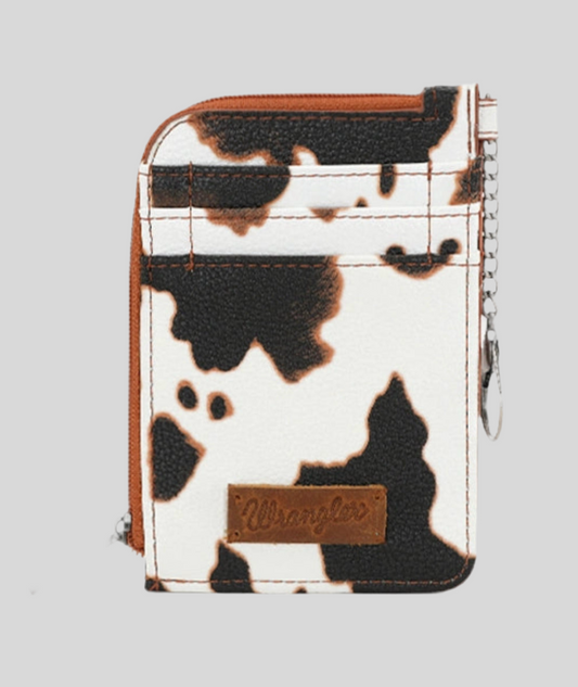 Wrangler Cow Print Credit Card Holder/Keychain Wallet