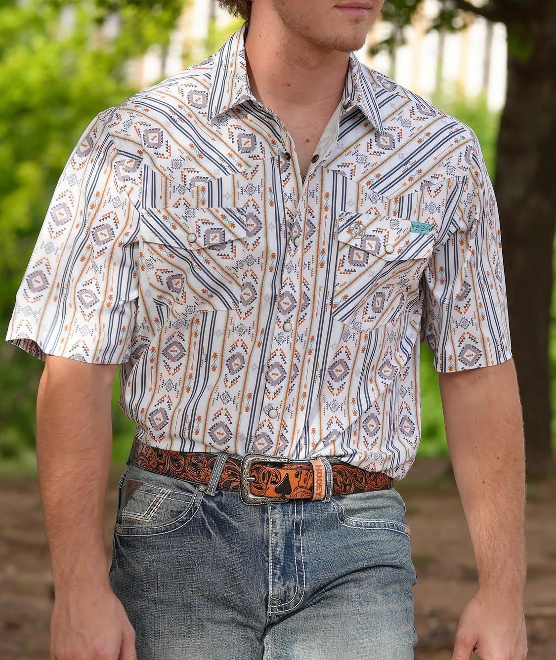 Men's Cowboy Tech Short Sleeve Pearl Snap