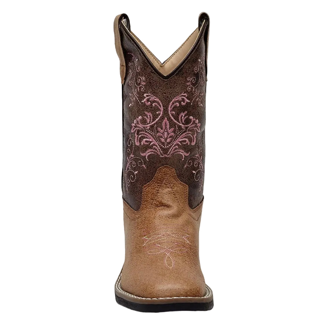 OLD WEST LITTLE GIRLS' CRACKLE WESTERN BOOTS - BROAD SQUARE TOE