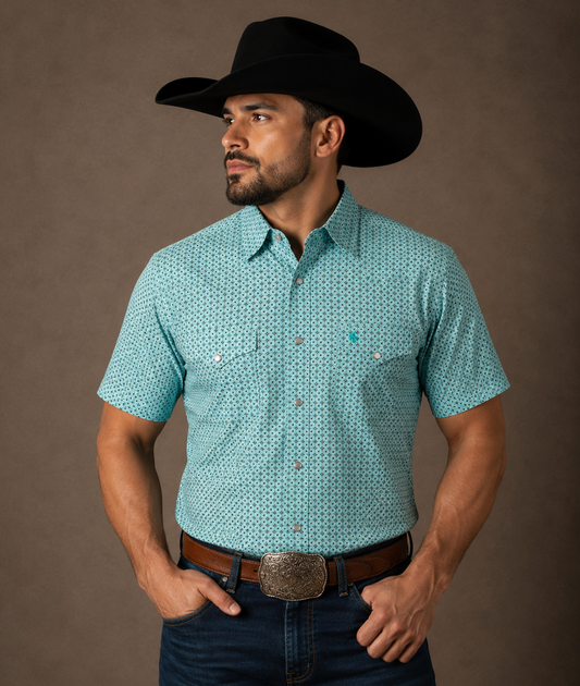 Men's Short Sleeve Pearl Snaps Western Shirt