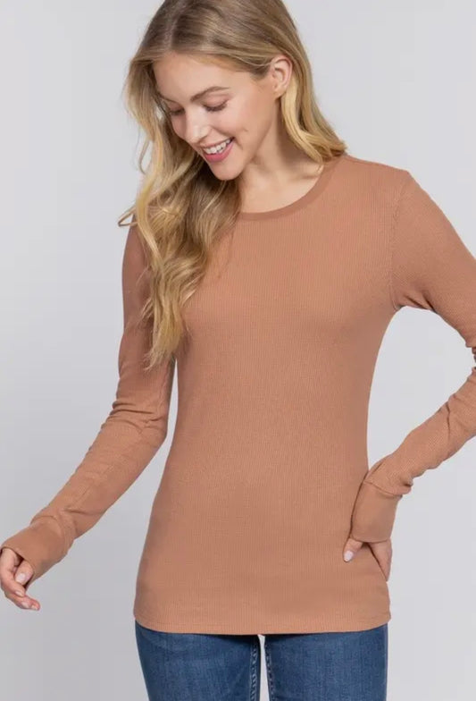 Long Sleeve Crew Neck
Thermal Knit Top