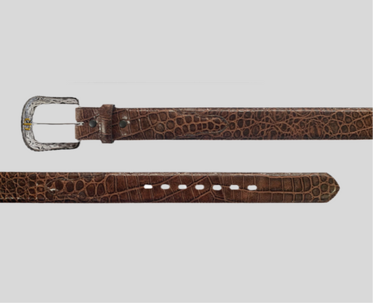 Men’s Stetson Cognac Crocodile Texture Belt