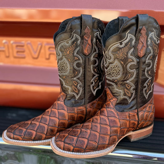 Men’s El General Rodeo Pirarucu Boots-Cognac