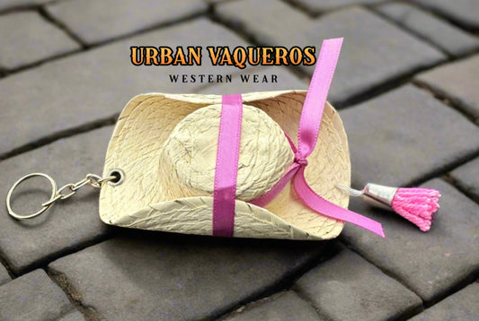 Sombrero Calentano Tierra Caliente Llavero-Mexican Hat for your keychain-Pink