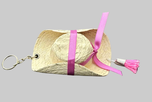 Sombrero Calentano Tierra Caliente Llavero-Mexican Hat for your keychain-Light Pink