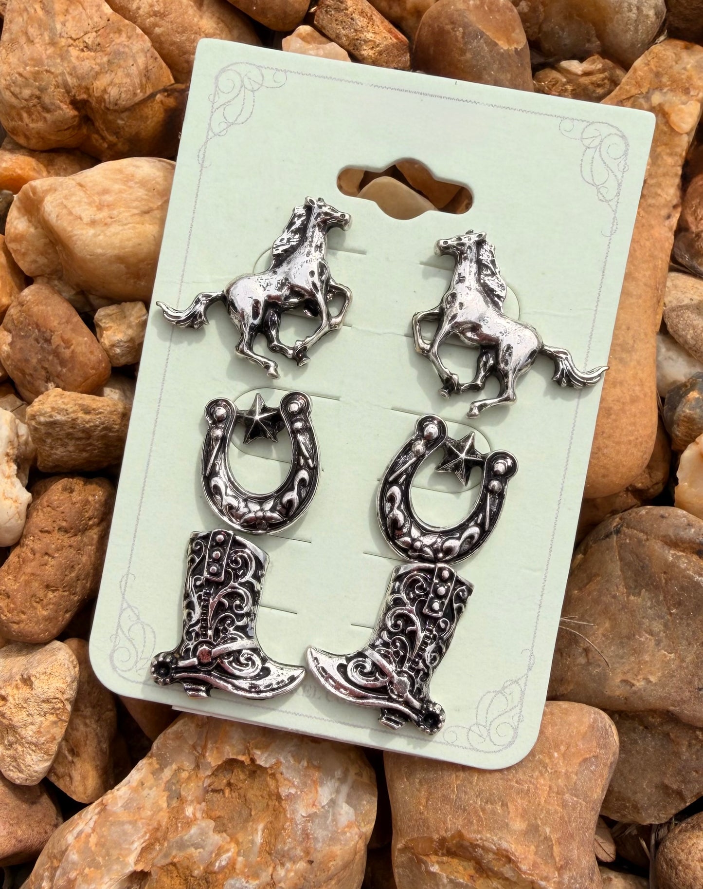 Western Horse Earring Set