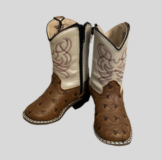 Old West Boys Ostrich Boots