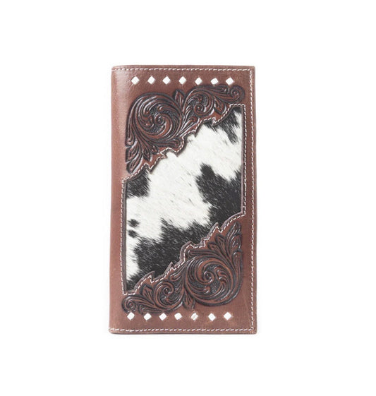 Blackhoof Handtooled Hairon Wallet In Midnight Smoke
