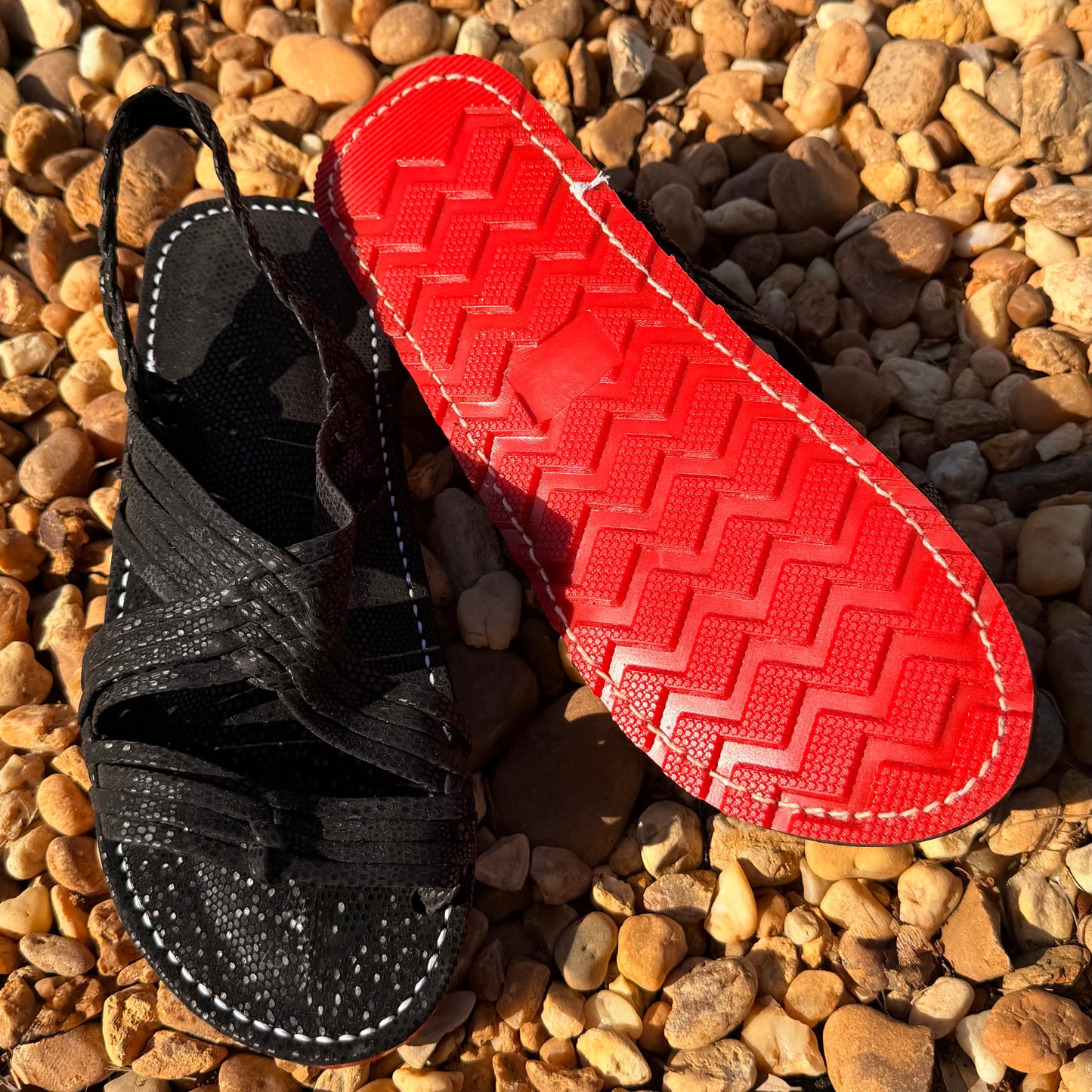 Kids Huaraches Synthetic Stingray Leather Spider Design Red/Pink Sole