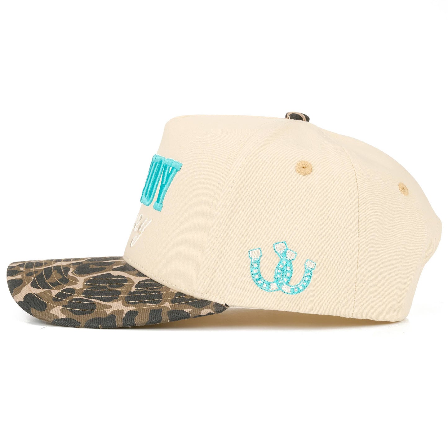 HOWDY HONEY-Leopard Embroidered on Two Tone Trucker Hat