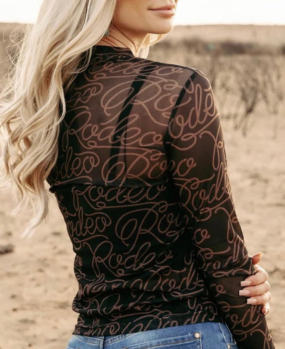 Rodeo Mesh Long Sleeve Top